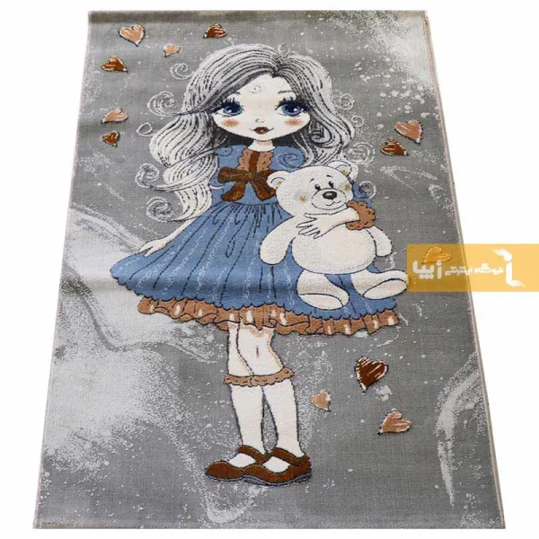 فرش کودک طوسی طرح فرناز9
