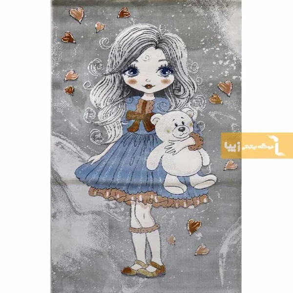 فرش کودک طوسی طرح فرناز8