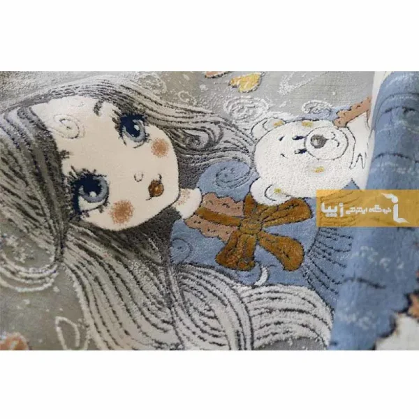 فرش کودک طوسی طرح فرناز7