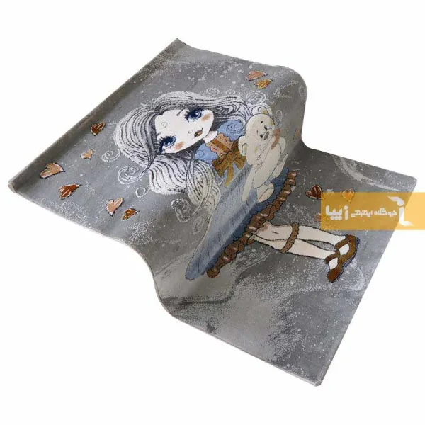 فرش کودک طوسی طرح فرناز6
