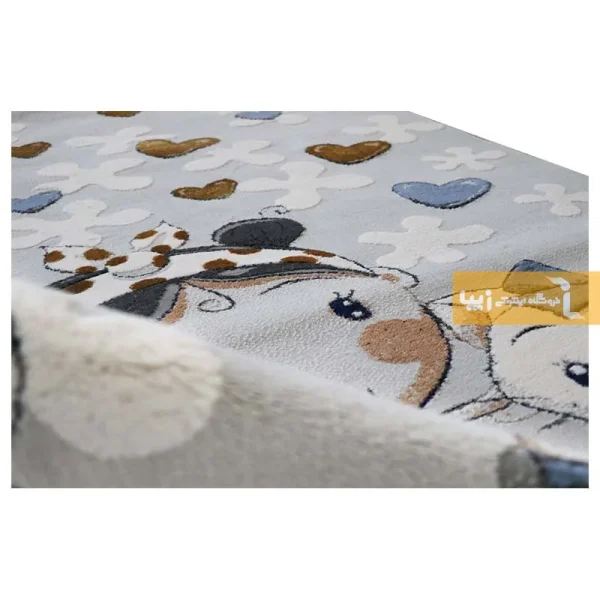 فرش کودک طوسی طرح گربه9