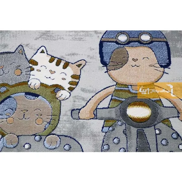 فرش کودک طوسی طرح دایناسور8