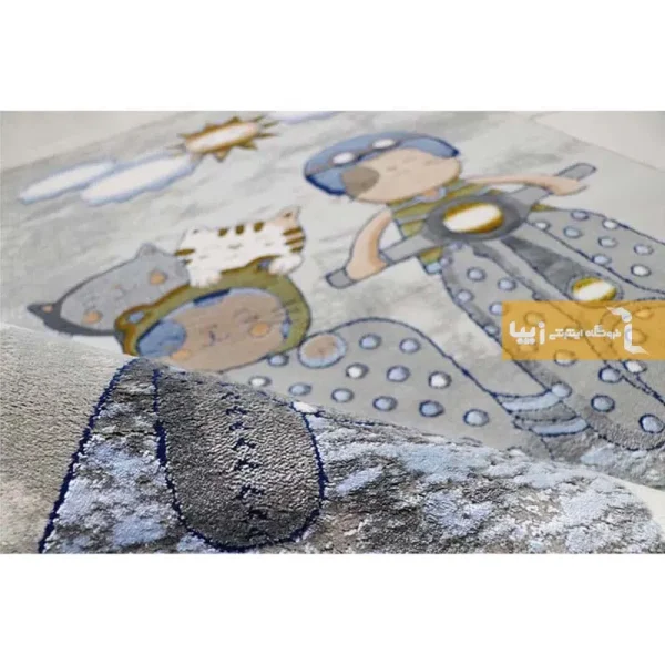 فرش کودک طوسی طرح دایناسور5