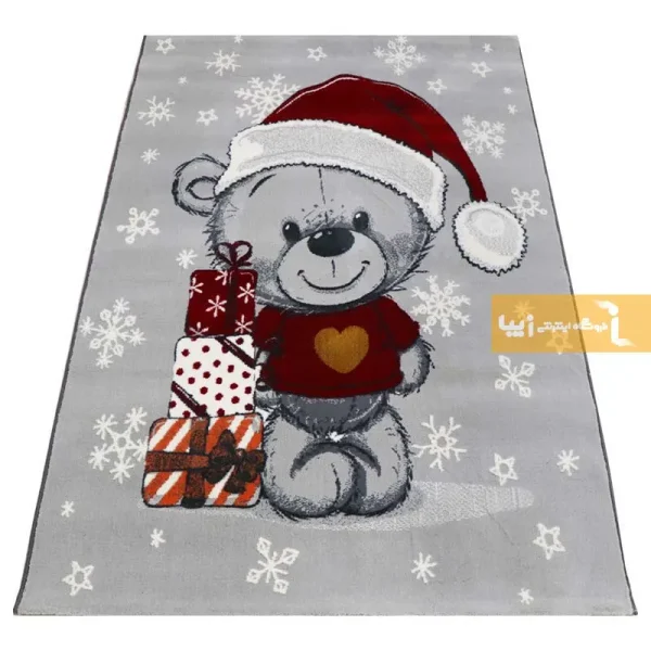 فرش کودک طوسی طرح هدیه کریسمس9