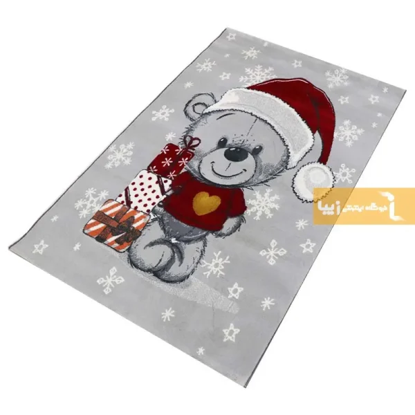 فرش کودک طوسی طرح هدیه کریسمس7