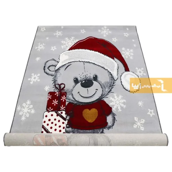 فرش کودک طوسی طرح هدیه کریسمس6