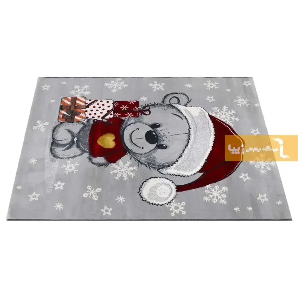 فرش کودک طوسی طرح هدیه کریسمس5