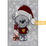 فرش کودک طوسی طرح هدیه کریسمس3