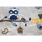 فرش کودک طوسی طرح خانواده جغدها7