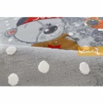 فرش کودک طوسی طرح خرسی و جغدها8