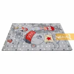 فرش کودک طوسی طرح خرسی و جغدها6