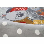 فرش کودک طوسی طرح خرسی و جغدها3