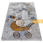 فرش کودک طوسی طرح نی نی2