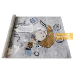 فرش کودک طوسی طرح نی نی7