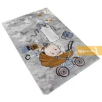 فرش کودک طوسی طرح نی نی3