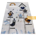 فرش کودک طوسی طرح پرنده6