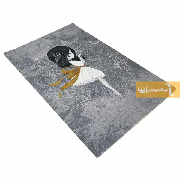 فرش کودک طوسی طرح پری مهربان4