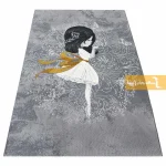 فرش کودک طوسی طرح پری مهربان2