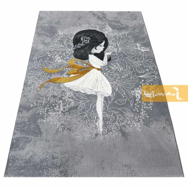 فرش کودک طوسی طرح پری مهربان2