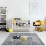 فرش کودک طوسی طرح پری مهربان1