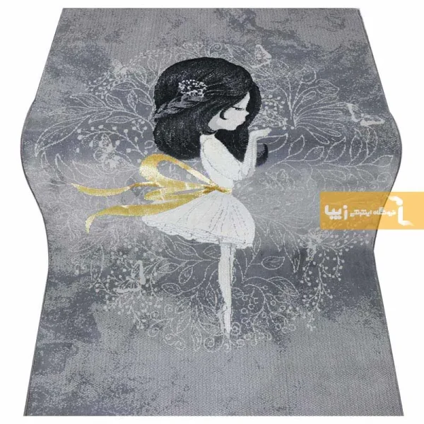 فرش کودک طوسی طرح پری مهربان8