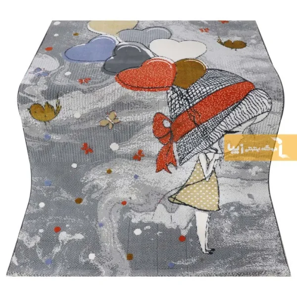 فرش کودک طوسی طرح پرواز3