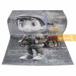 فرش کودک طوسی طرح پسرک عکاس9