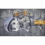 فرش کودک طوسی طرح پسرک عکاس7