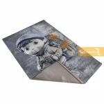 فرش کودک طوسی طرح پسرک عکاس6
