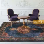 فرش سرمه ای طرح آزوریت1