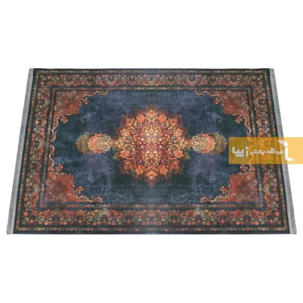 فرش سرمه ای طرح آزوریت8