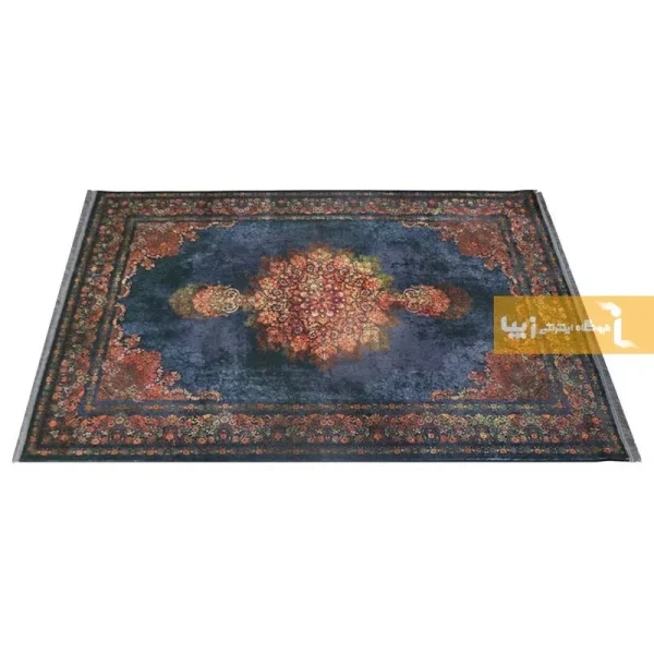 فرش سرمه ای طرح آزوریت7