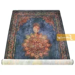 فرش سرمه ای طرح آزوریت4