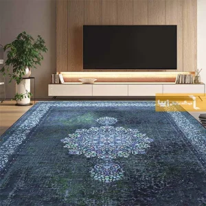 فرش آبی طرح برلیان1