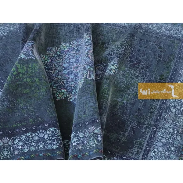 فرش آبی طرح برلیان10