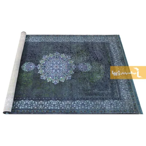 فرش آبی طرح برلیان7