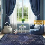 فرش سرمه ای طرح کیانیت1