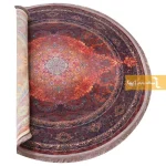 فرش گرد قهوه‌ای طرح عقیق6