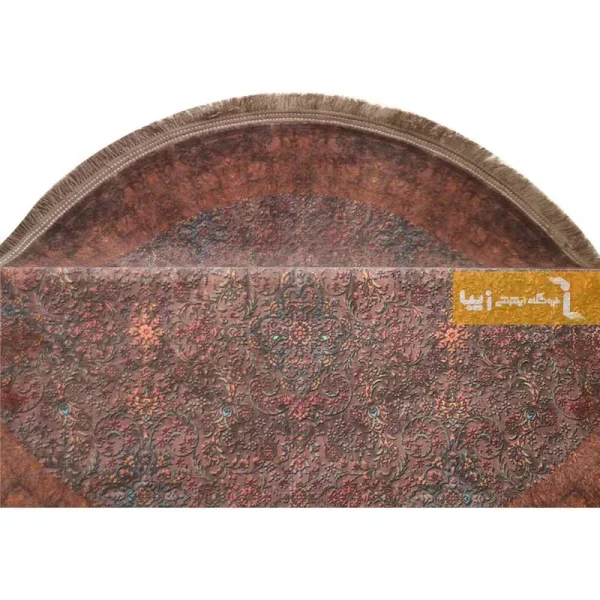 فرش گرد قهوه ای طرح آراگونیت5