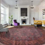 فرش گرد قهوه ای طرح آراگونیت1