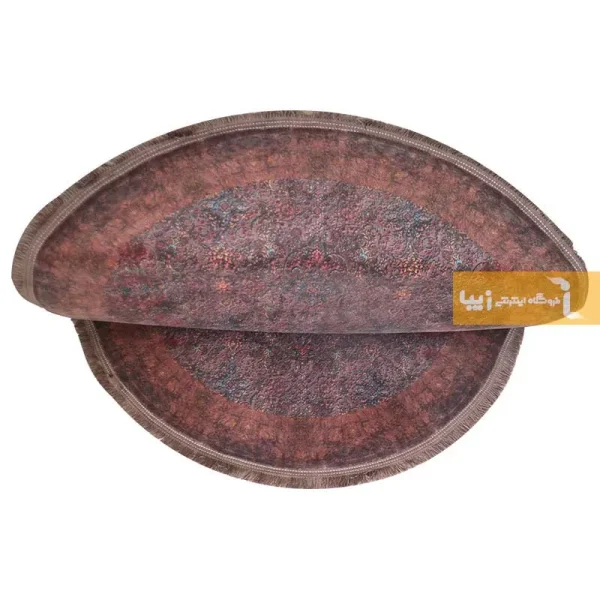 فرش گرد قهوه ای طرح آراگونیت7