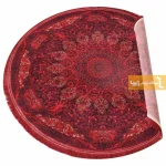 فرش گرد قرمز طرح لعل8