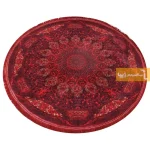 فرش گرد قرمز طرح لعل5