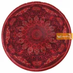 فرش گرد قرمز طرح لعل4