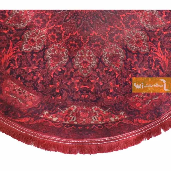 فرش گرد قرمز طرح لعل3