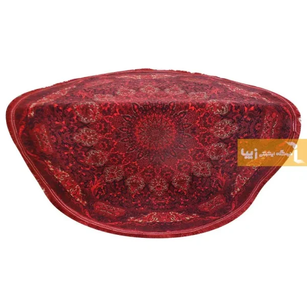فرش گرد قرمز طرح لعل2