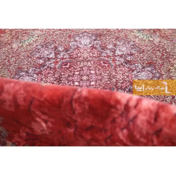 فرش گرد قرمز طرح نجوا2
