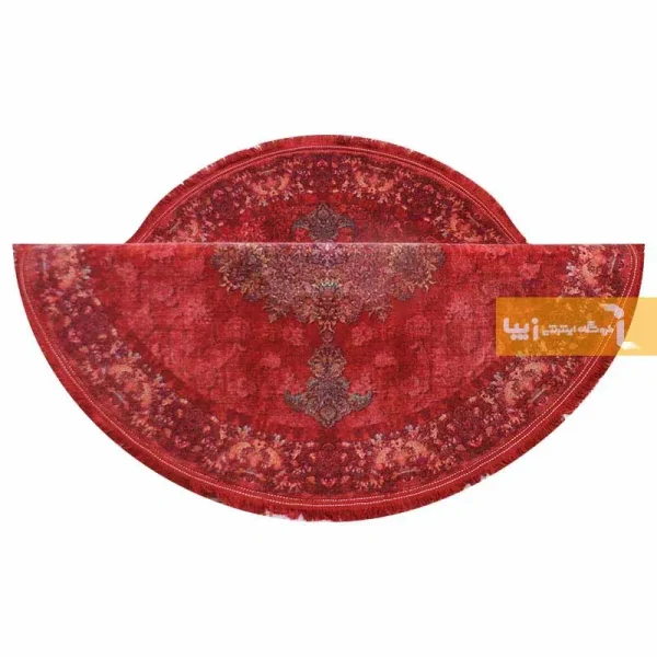 فرش گرد قرمز طرح نجوا8