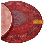 فرش گرد قرمز طرح نجوا6