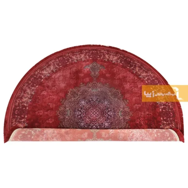 فرش گرد قرمز طرح نجوا3